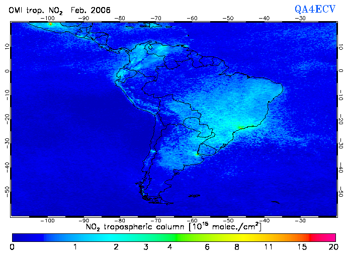 Regional Tropospheric NO2 of February 2006