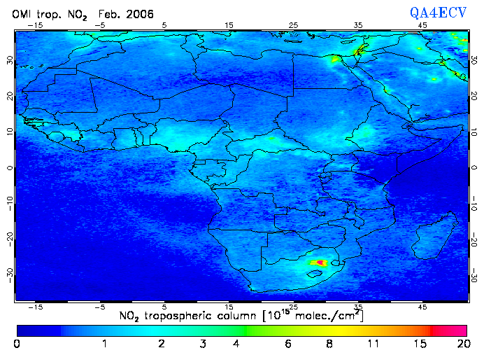 Regional Tropospheric NO2 of February 2006