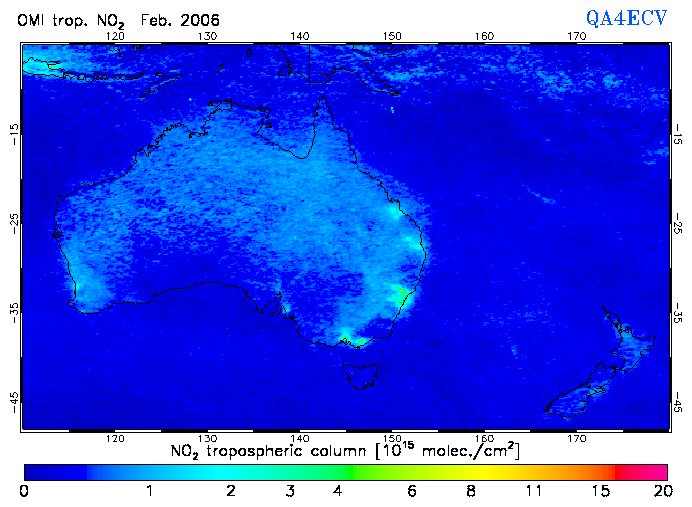 Regional Tropospheric NO2 of February 2006
