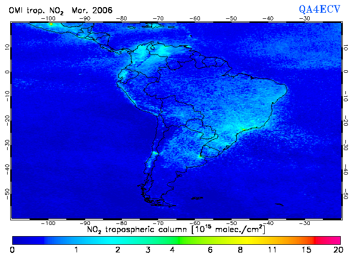 Regional Tropospheric NO2 of March 2006