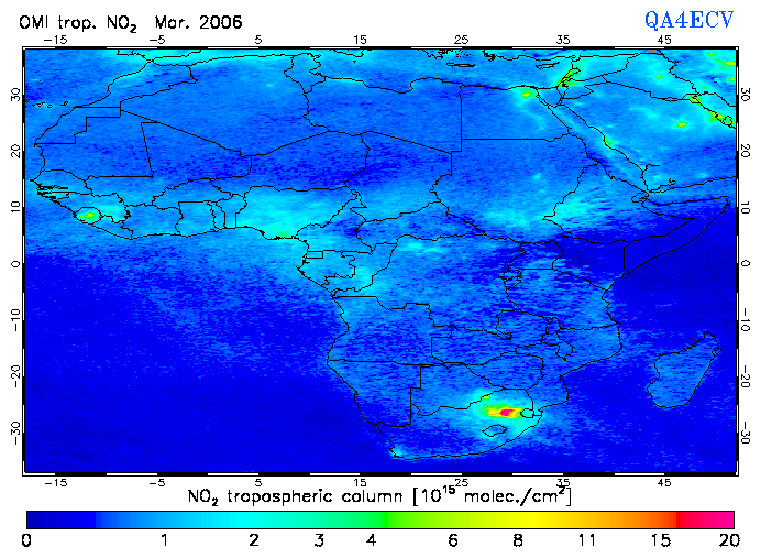 Regional Tropospheric NO2 of March 2006