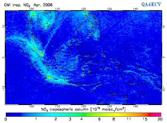 Regional Tropospheric NO2 of April 2006