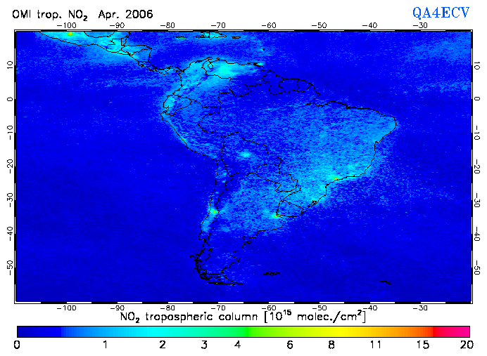 Regional Tropospheric NO2 of April 2006