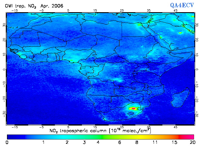 Regional Tropospheric NO2 of April 2006