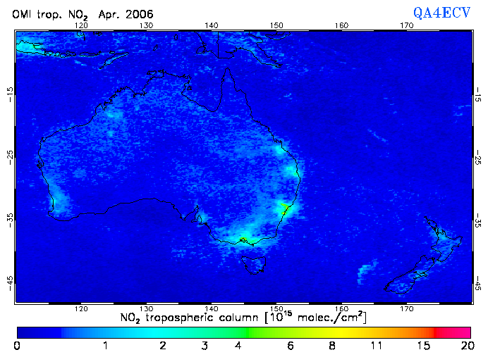 Regional Tropospheric NO2 of April 2006