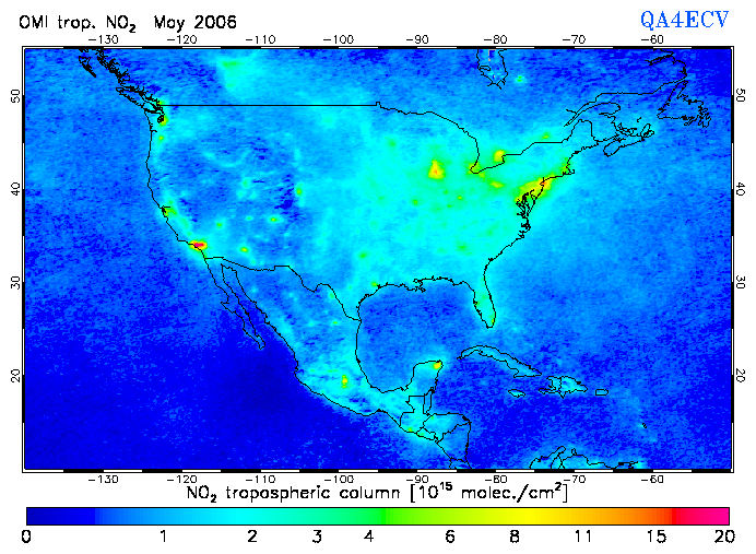 Regional Tropospheric NO2 of May 2006