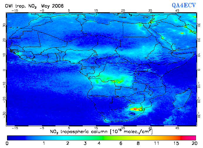 Regional Tropospheric NO2 of May 2006