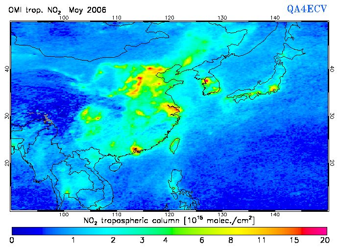 Regional Tropospheric NO2 of May 2006