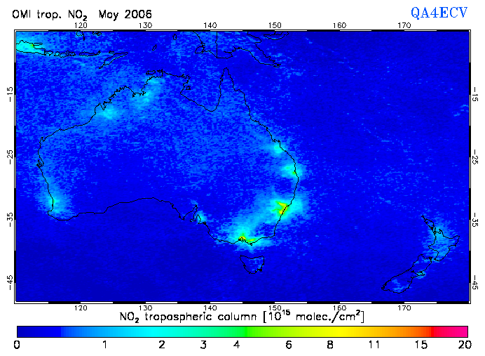 Regional Tropospheric NO2 of May 2006