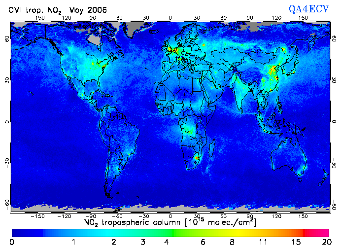 Regional Tropospheric NO2 of May 2006