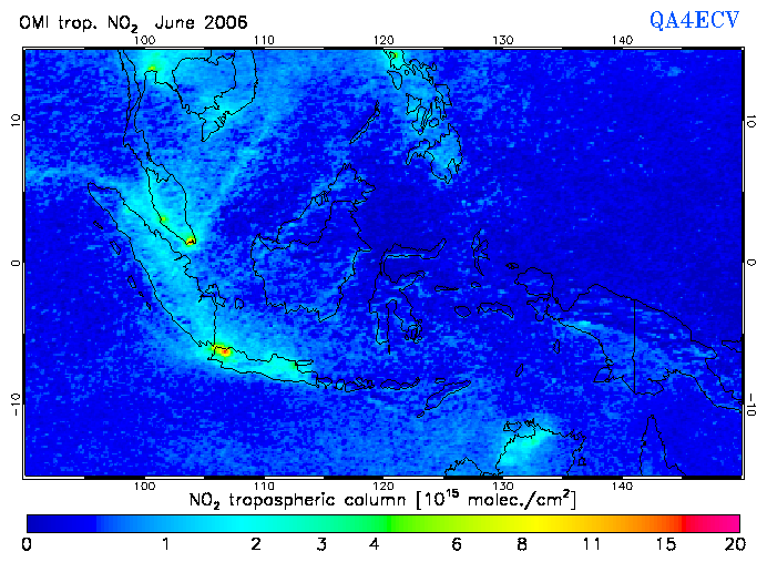 Regional Tropospheric NO2 of June 2006