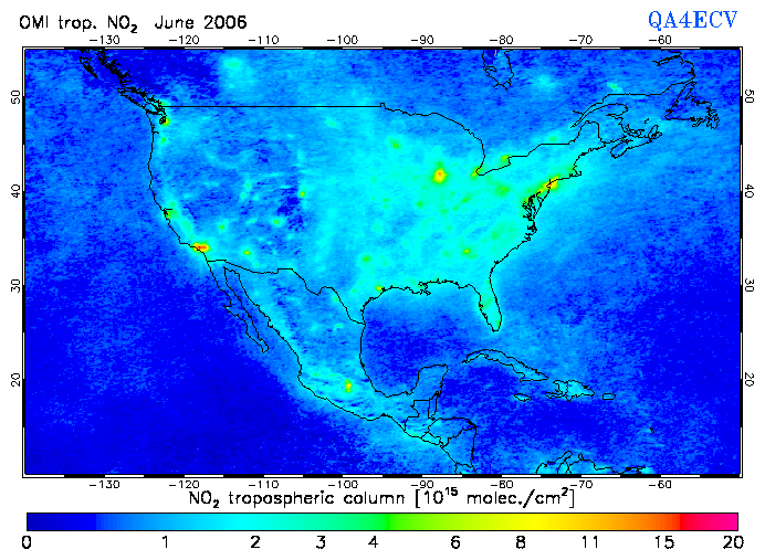 Regional Tropospheric NO2 of June 2006