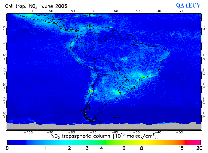 Regional Tropospheric NO2 of June 2006