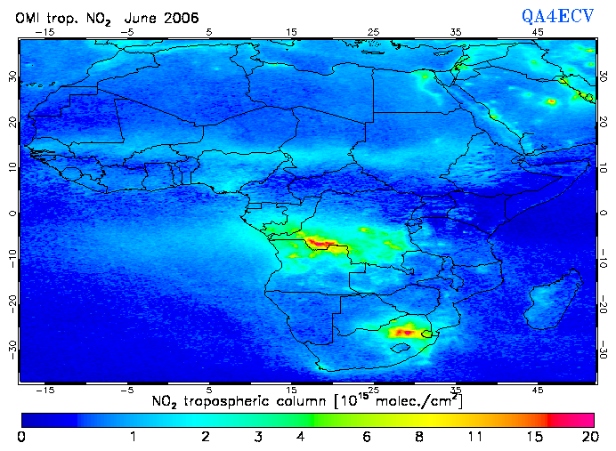 Regional Tropospheric NO2 of June 2006