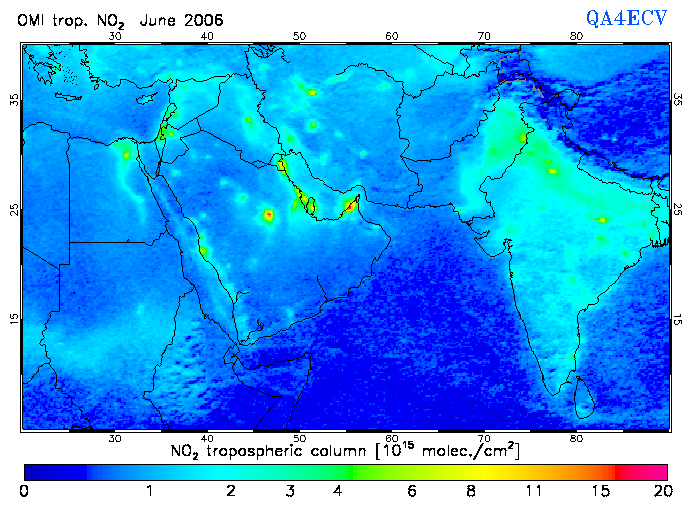 Regional Tropospheric NO2 of June 2006