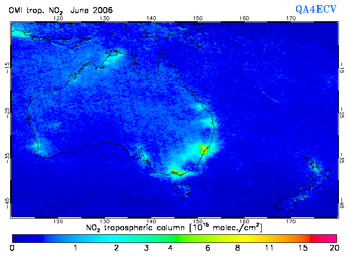 Regional Tropospheric NO2 of June 2006