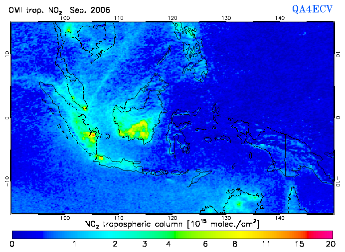 Regional Tropospheric NO2 of September 2006