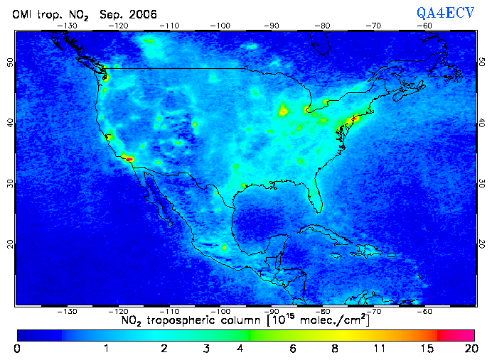 Regional Tropospheric NO2 of September 2006