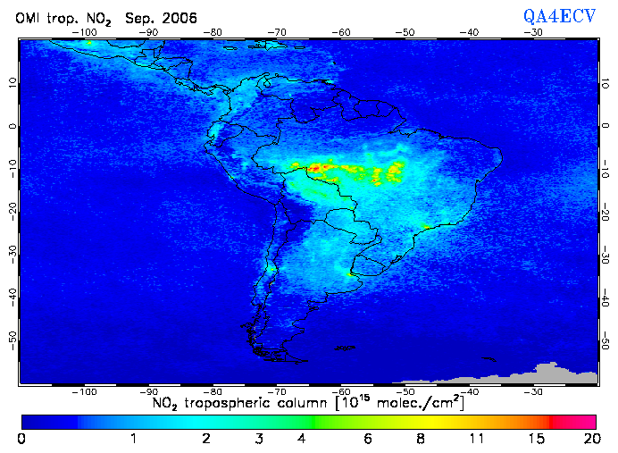 Regional Tropospheric NO2 of September 2006