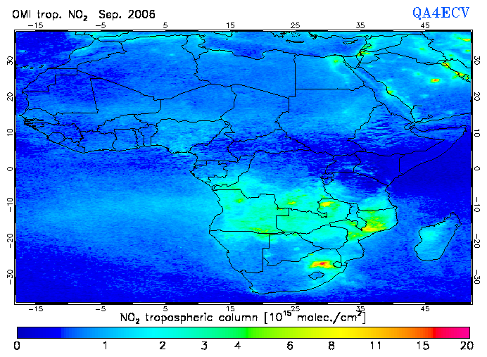 Regional Tropospheric NO2 of September 2006