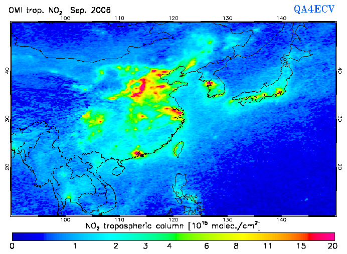 Regional Tropospheric NO2 of September 2006