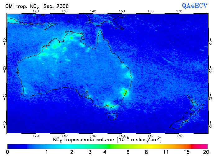 Regional Tropospheric NO2 of September 2006
