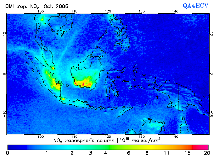 Regional Tropospheric NO2 of October 2006