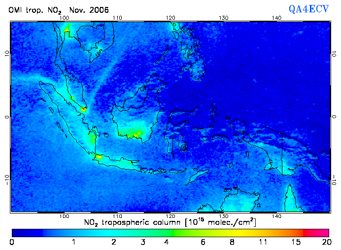 Regional Tropospheric NO2 of November 2006
