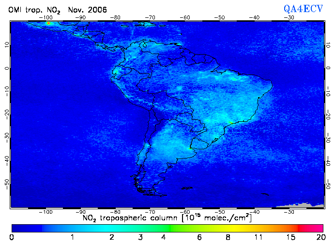 Regional Tropospheric NO2 of November 2006