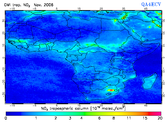 Regional Tropospheric NO2 of November 2006