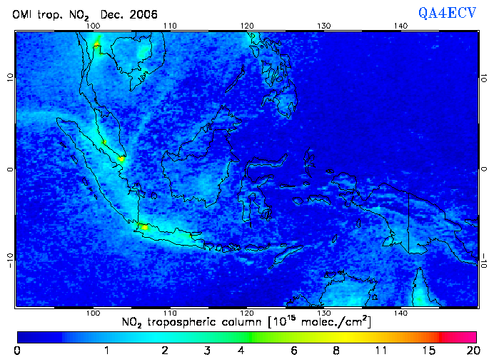 Regional Tropospheric NO2 of December 2006