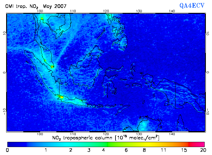 Regional Tropospheric NO2 of May 2007