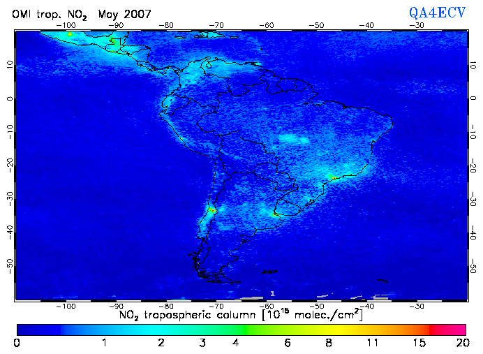 Regional Tropospheric NO2 of May 2007