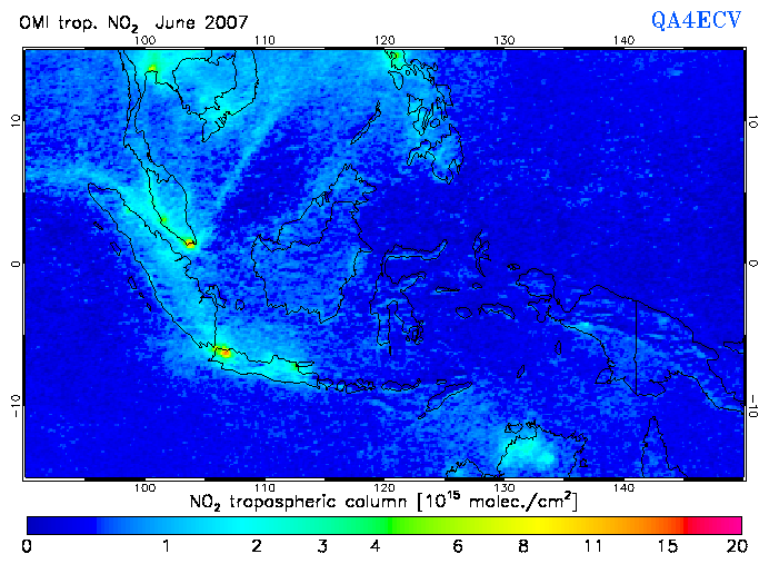 Regional Tropospheric NO2 of June 2007