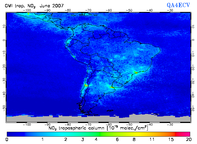 Regional Tropospheric NO2 of June 2007
