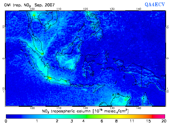 Regional Tropospheric NO2 of September 2007