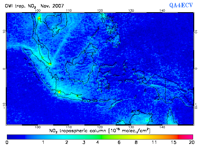 Regional Tropospheric NO2 of November 2007