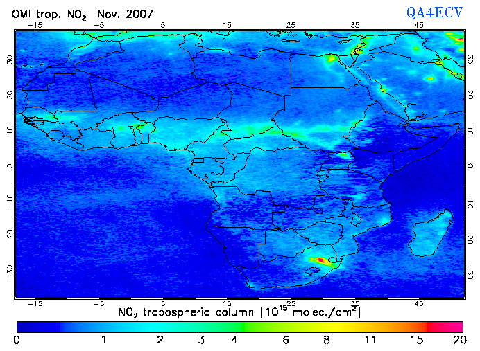 Regional Tropospheric NO2 of November 2007