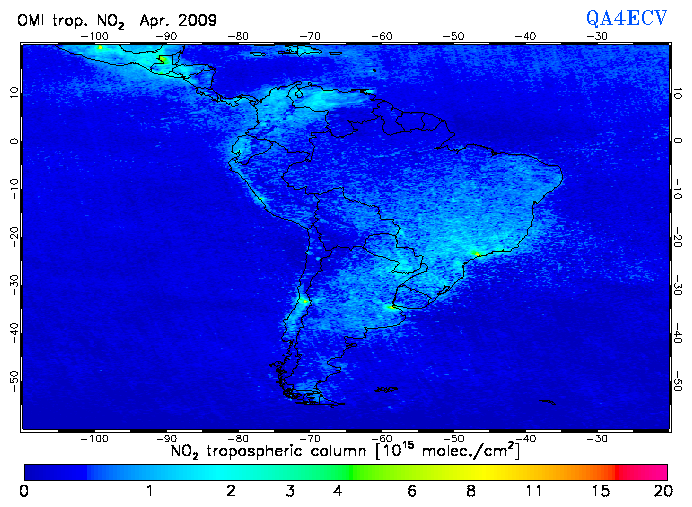 Regional Tropospheric NO2 of April 2009