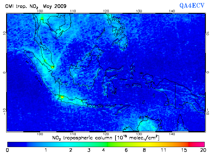 Regional Tropospheric NO2 of May 2009