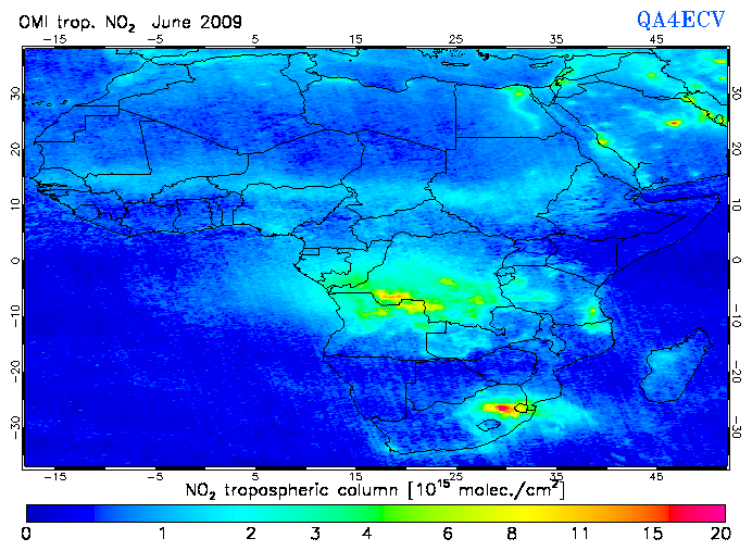 Regional Tropospheric NO2 of June 2009