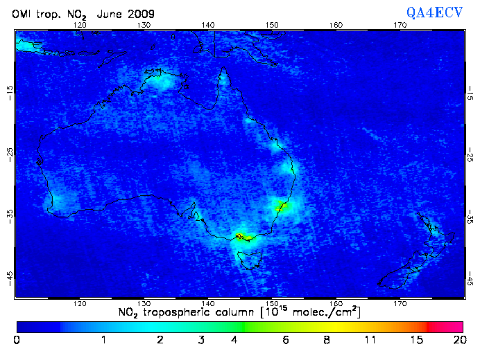 Regional Tropospheric NO2 of June 2009