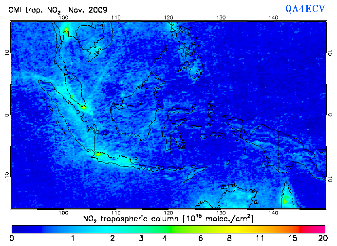 Regional Tropospheric NO2 of November 2009