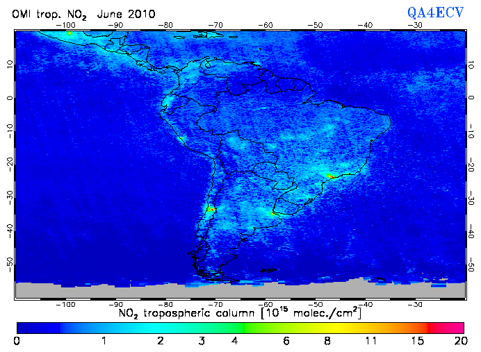 Regional Tropospheric NO2 of June 2010