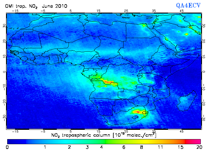 Regional Tropospheric NO2 of June 2010