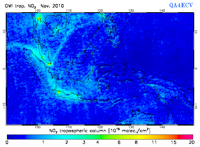 Regional Tropospheric NO2 of November 2010
