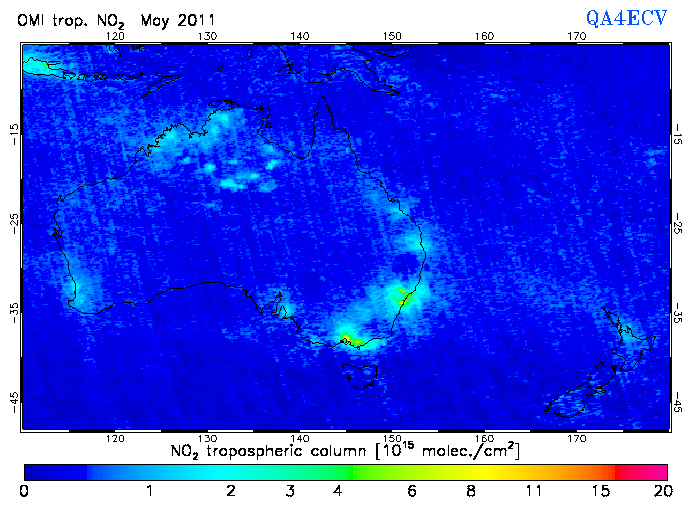 Regional Tropospheric NO2 of May 2011