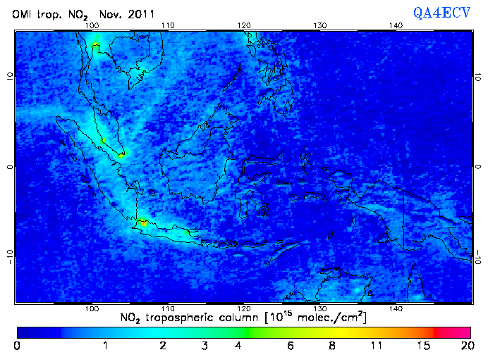 Regional Tropospheric NO2 of November 2011