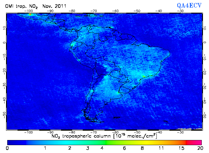 Regional Tropospheric NO2 of November 2011