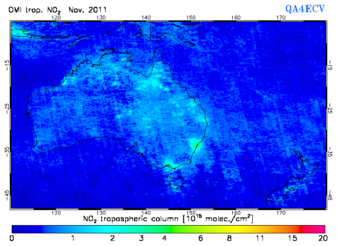 Regional Tropospheric NO2 of November 2011